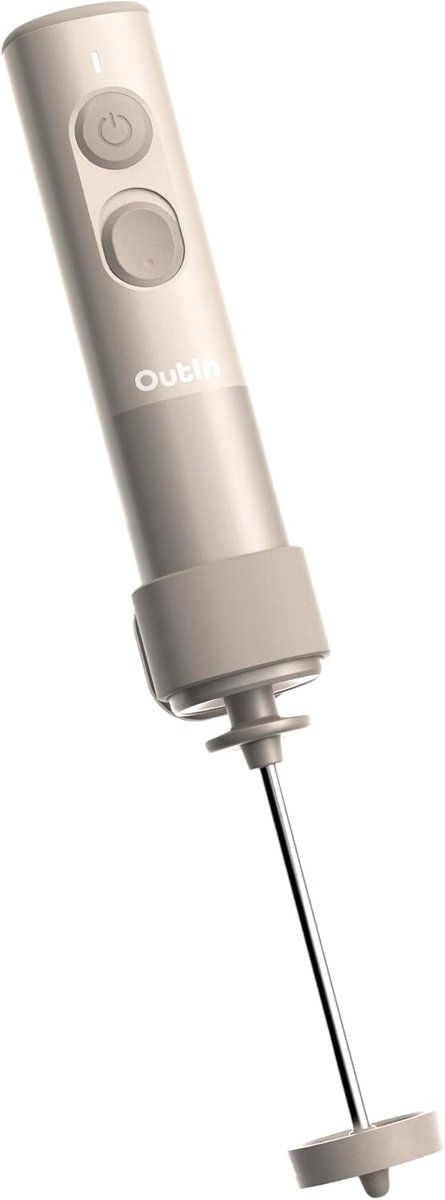 Thijox Professionele Handmatige Melkopschuimer Oplaadbaar Mini Mixer & Koffieblender voor Barista-Kwaliteit Latte Starburst Silver met Reisetui