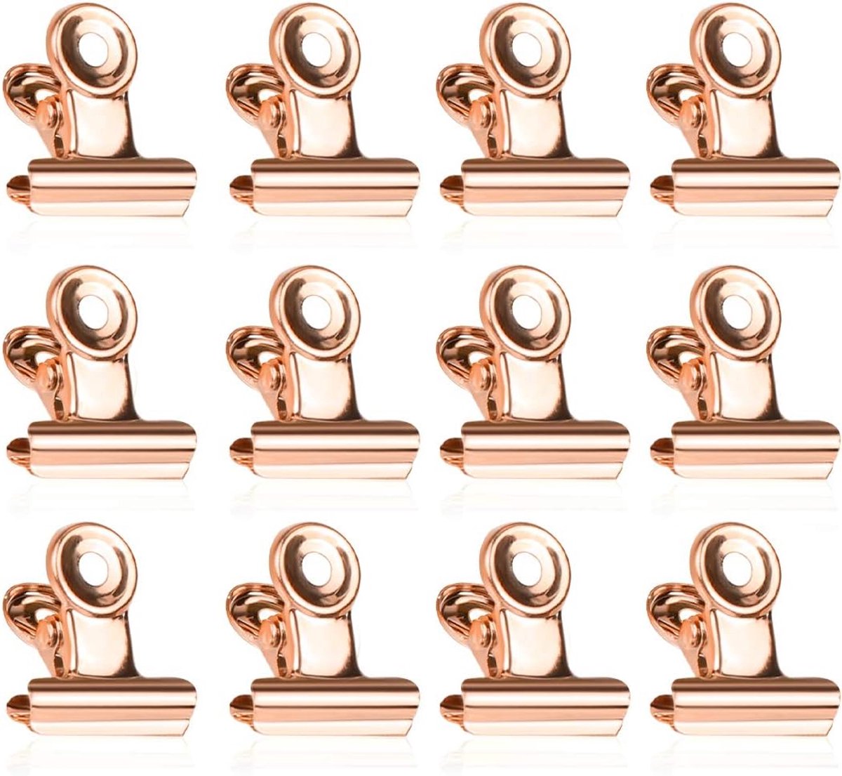 Thijox - Kleine Bulldog Paperclips - 50 Stuks Roségouden Metalen Bindmiddel Paperclips - 22 mm voor Foto's, Thuis, Keuken, Kantoorbenodigdheden - Crea