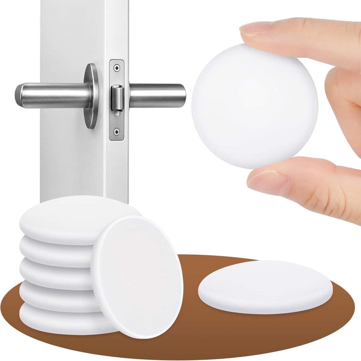 Deurstoppers en Wandbeschermers, 6 Stuks Ronde Zelfklevende Deurstop Bumperkussentjes, Soft Close Deurbuffers voor Muur, Koelkast en Kast (1,57 inch, Wit)
