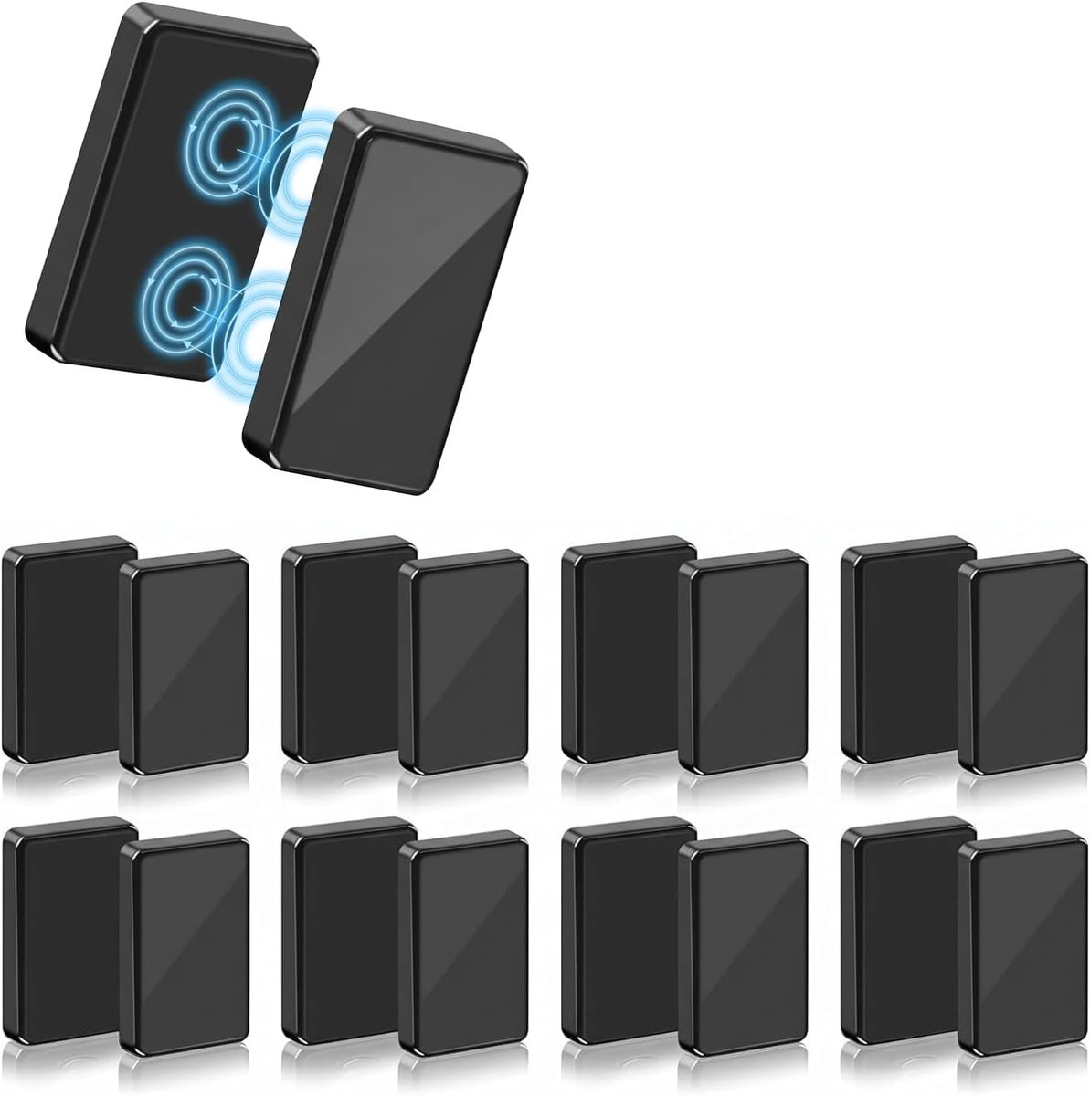 SnelShoppen - 10 Pairs Magnetische Gewichten voor Buiten Douchegordijnen, 20 Stuks, Zwarte Gewichten, 74 g, Waterdicht, Perfect voor Tuin, Feest, Camp