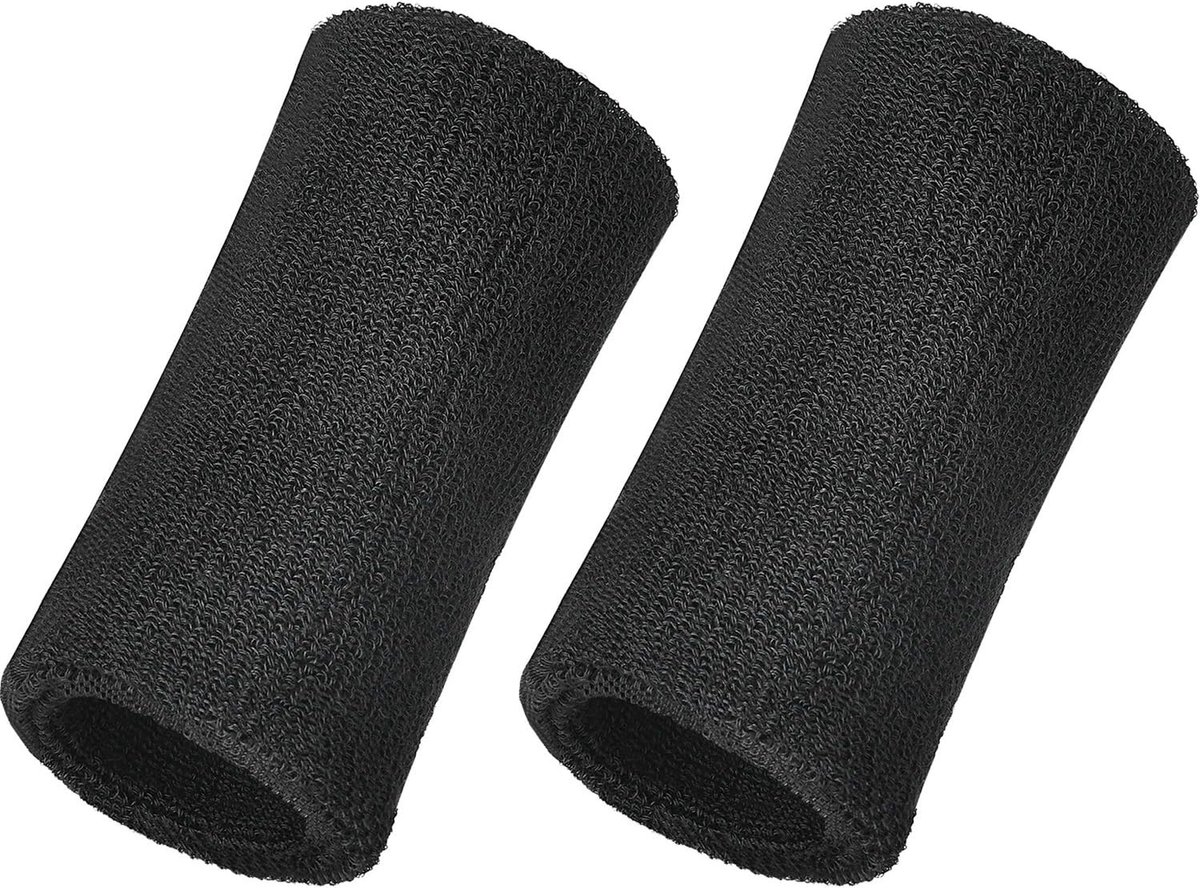 Thijox - Pack van 2 elastische katoenen sport polsbandjes 6 inch, ademend en comfortabel, perfect voor fitness, hardlopen, yoga, en andere sportieve a