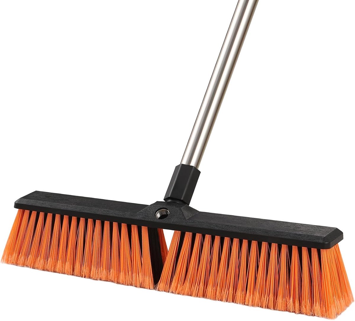 Thijox - 45cm Straatbezem met Lange Steel (163cm), Stevige Tuinbezem met Stijve Haren voor Straten, Opritten, Garages, Tuinen en Magazijnen