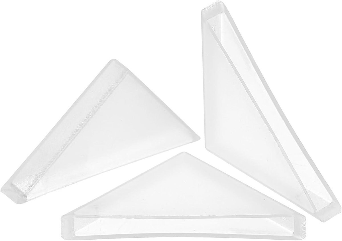 Thijox - Hoekbeschermers kunststof 5 x 50 mm, rechthoekig, glazen hoekbeschermers voor glas, spiegels, tegels, 20 stuks, wit, duurzaam en antislip voo