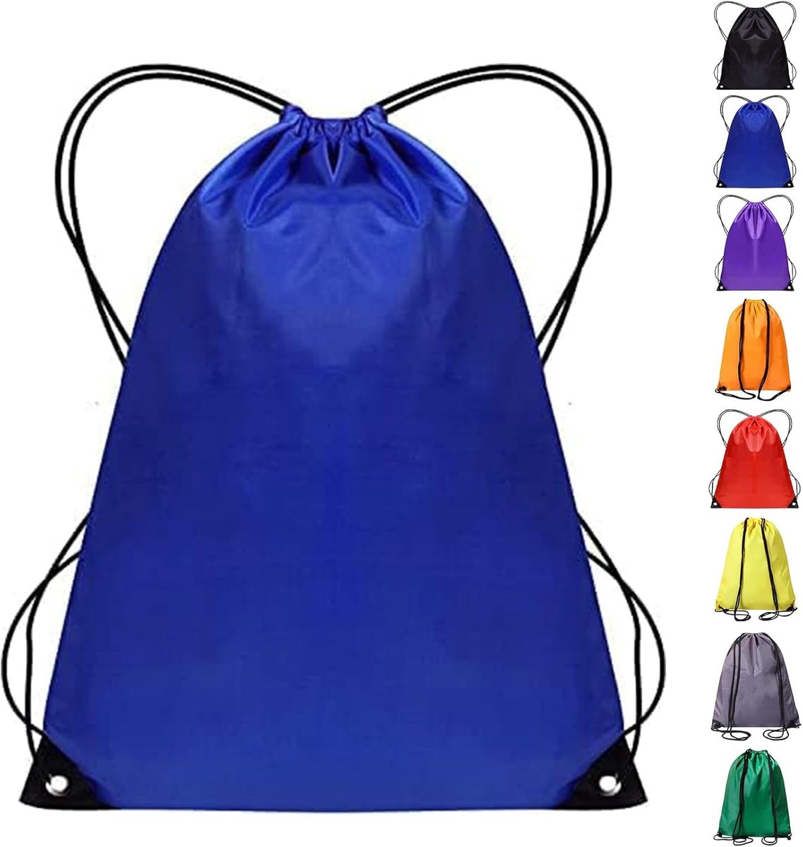 SnelShoppen - Drawstring Gym Bag - Lichtgewicht Sporttas met Trekkoord - Ideaal voor Zwemmen, School, Vakanties, Reizen, Strand - Unisex Jet Blue - Pe