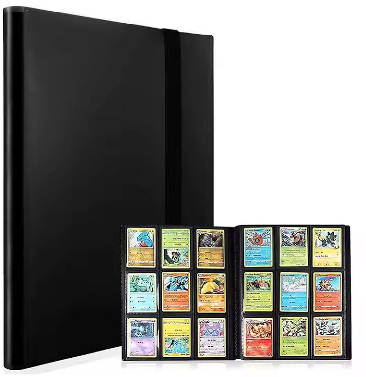 Verzamelmap 360 kaarten - Kaartenmap - Binder - Insteekhoezen - Kaarten sleeven - Card binder - Zwart - A4 - 20 pagina's - 9 vakjes - Jonyx