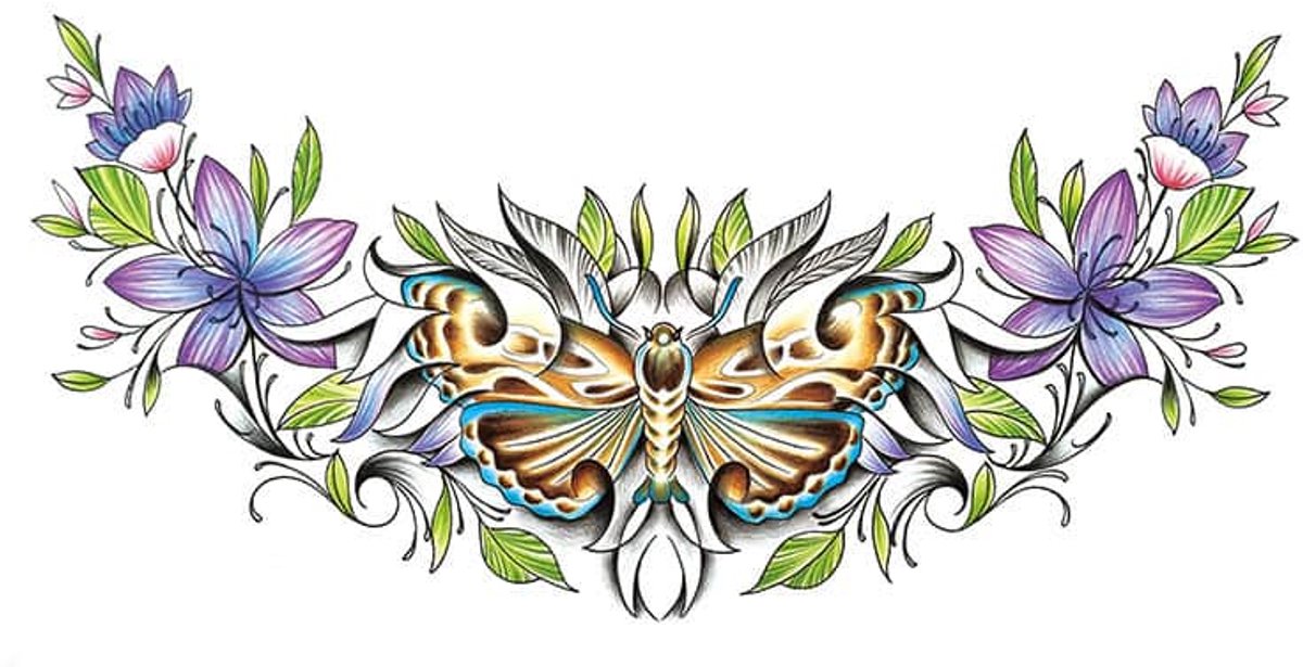 Tijdelijke tattoo bloemen mystic 3 dagen