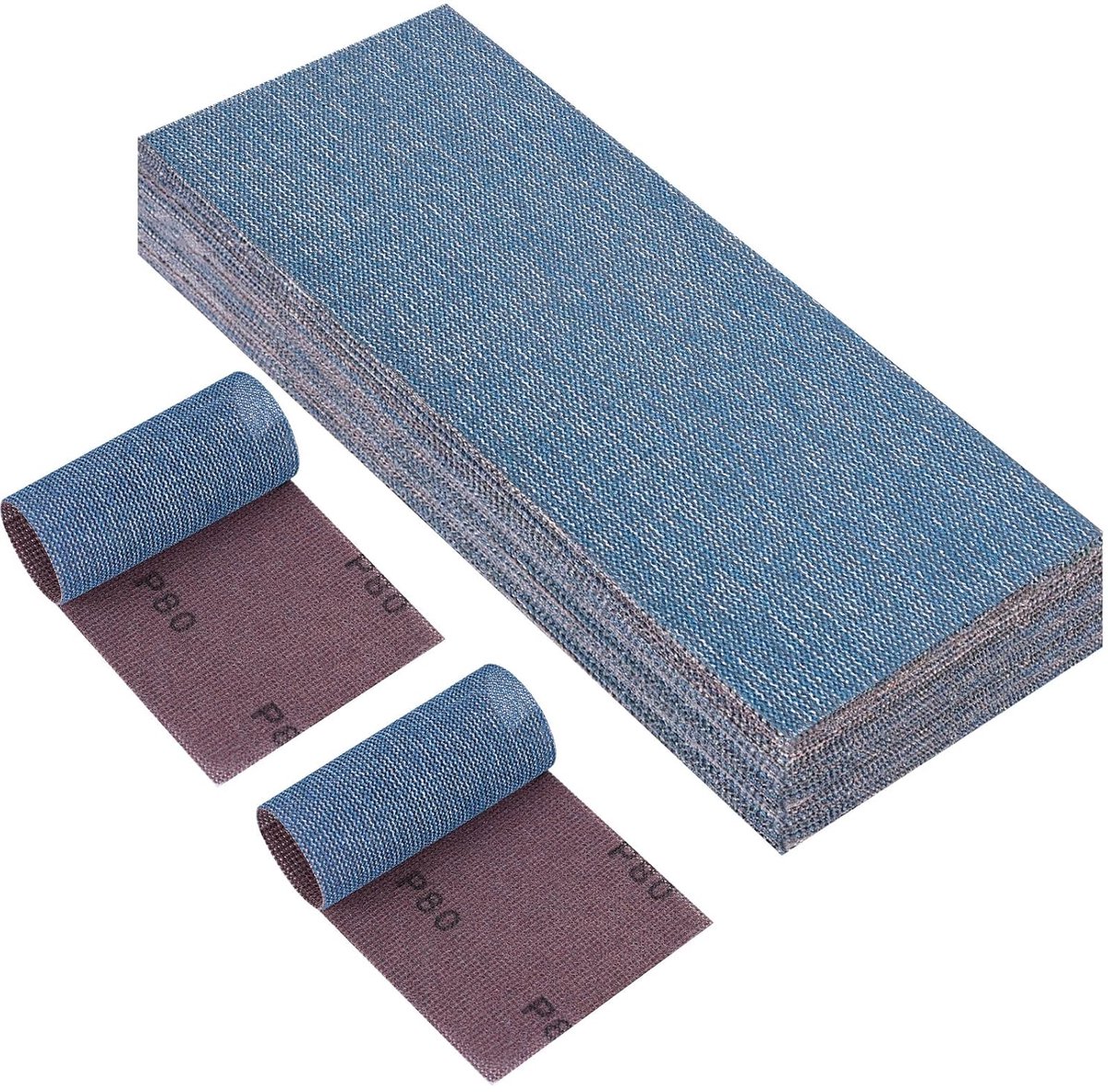 25 stuks, 115 x 230 mm, klittenband, professioneel keramisch schuurrooster, schuurpapier, korrel 80, voor handschuurmachine, vlakschuurmachine en handschuurblok