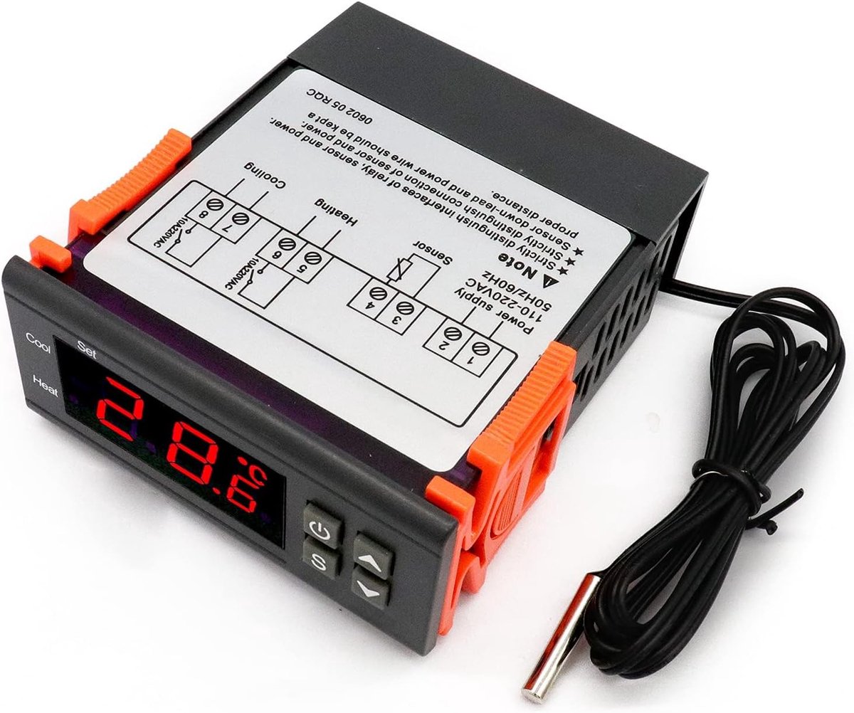 110-220v Digitale Thermostaat 10A Relais Temperatuurregelaar met Sensor -50 ℃ ~ 99 ℃ Temperature Controller
