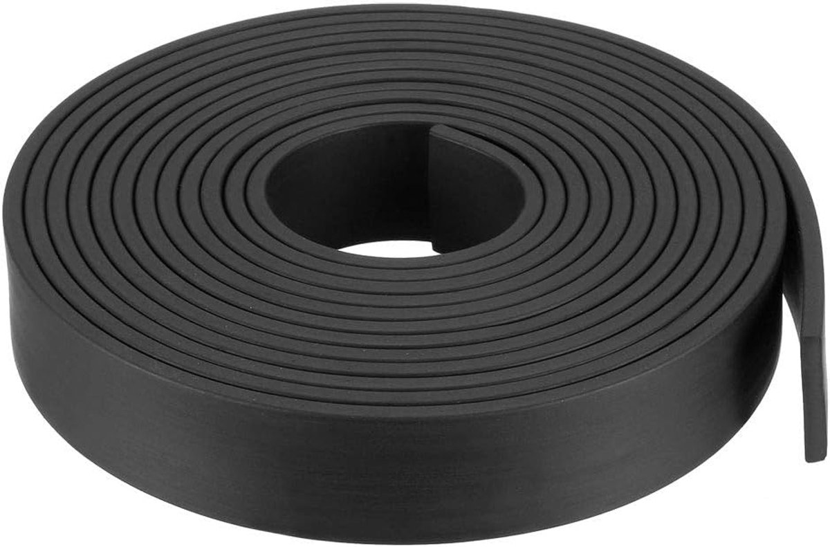 Sourcing map Solide rechthoekige rubberen afdichtstrip 20 mm breed 3 mm dik, 3 meter lang zwart