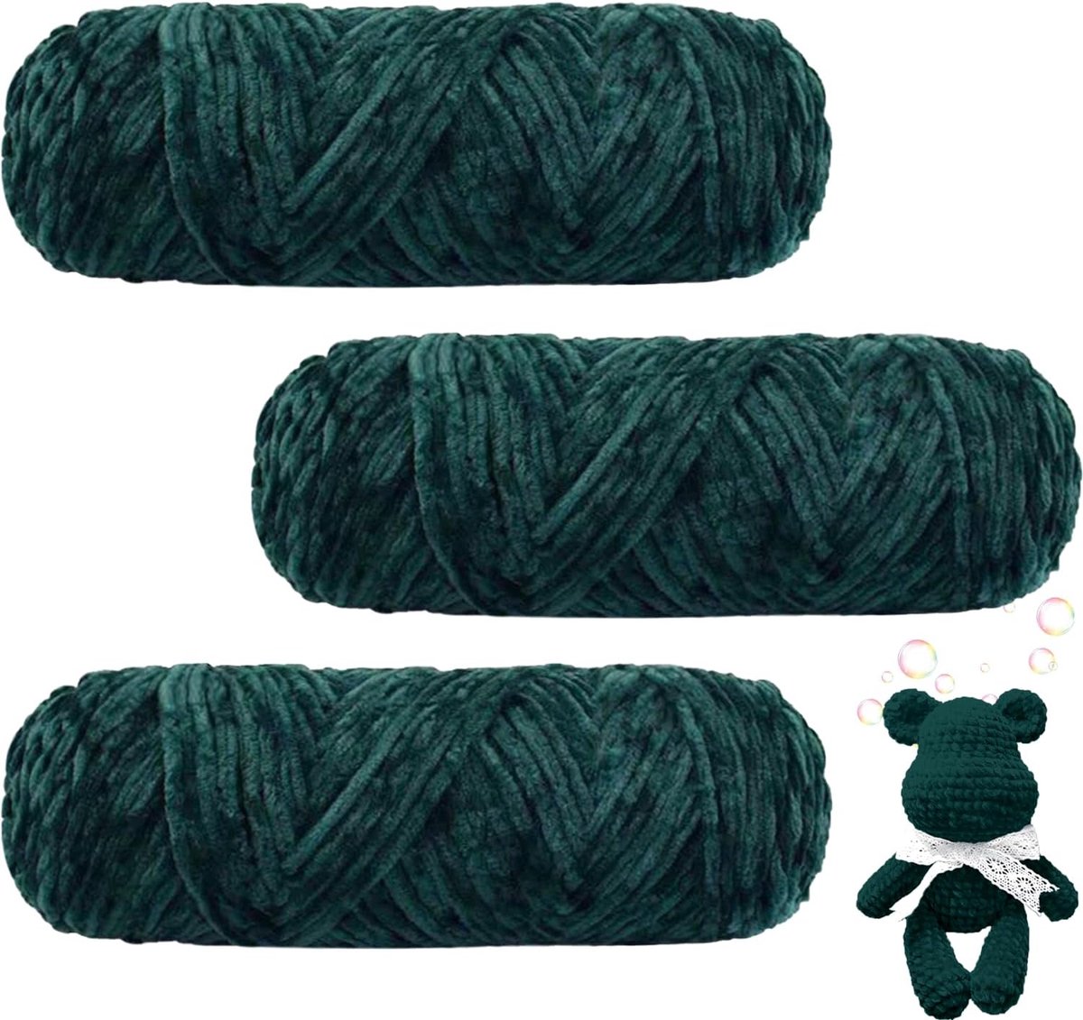 300g (3×100g) fluweelzachte babywol, fluweelwol, fluwelen chenillegaren, zacht en pluizig chenillegaren, zachte en pluizige pluche wol