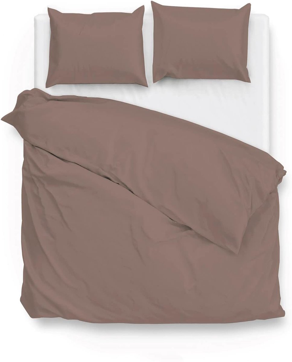 Dekbedovertrek set 200x200/220cm - uni katoen satijn - heerlijk zacht - canyon rose - SnelShoppen