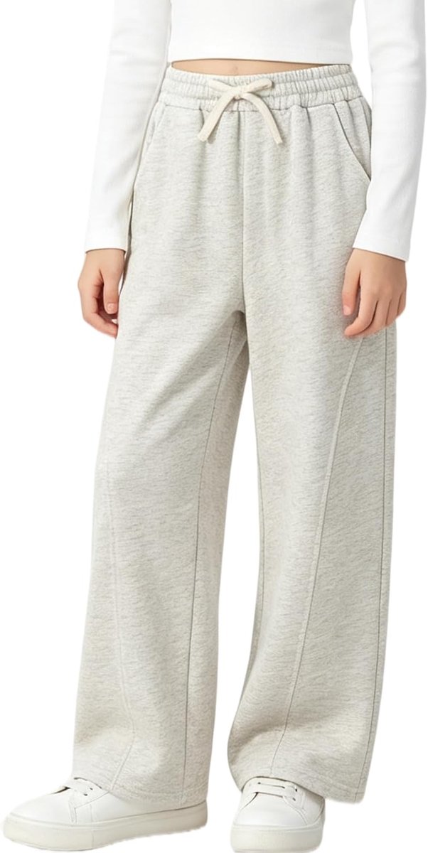 Joggingbroek voor meisjes met elastische taille, losse pasvorm, sportbroek voor kinderen, casual comfort
