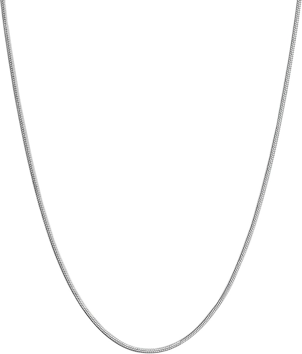 Slangenketting voor dames, dun, 1,2 mm, van roestvrij staal, met verlengketting van 5 cm, lengte 45/50/55/60/65/70/75 cm