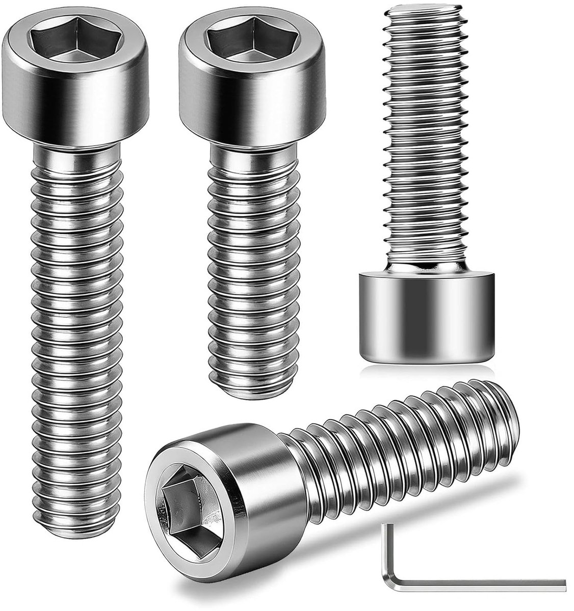 M6 x 35 mm, roestvrij staal, 25 stuks, zeskantschroef, binnenzeskantschroef, volledige schroefdraad voor meubelreparatie