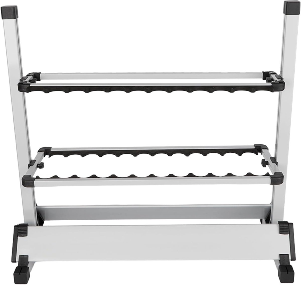 24 hengelstandaard, hengelorganizer, hengelhouder met 2 groeven, aluminiumlegering, hengelhouder voor het opbergen van verschillende soorten hengels