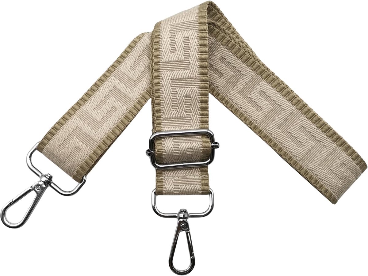 Schouderriem voor tas, tasriemen om te wisselen, verstelbare tasriem, breed, 3,8 cm, met zilveren karabijnhaak, tasband, schouderriem, draagriem voor handtassen dames, kleurrijk, K