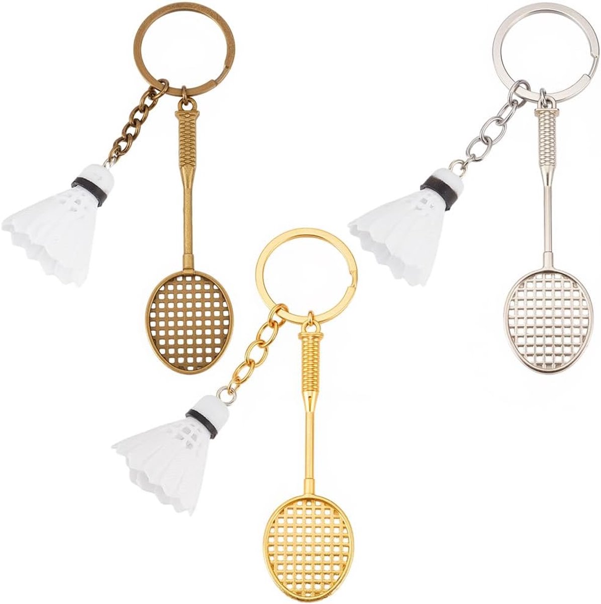 Sleutelhanger set metalen shuttle sport sleutelhangers voor rugzak portemonnee handtas feest gunst geschenken