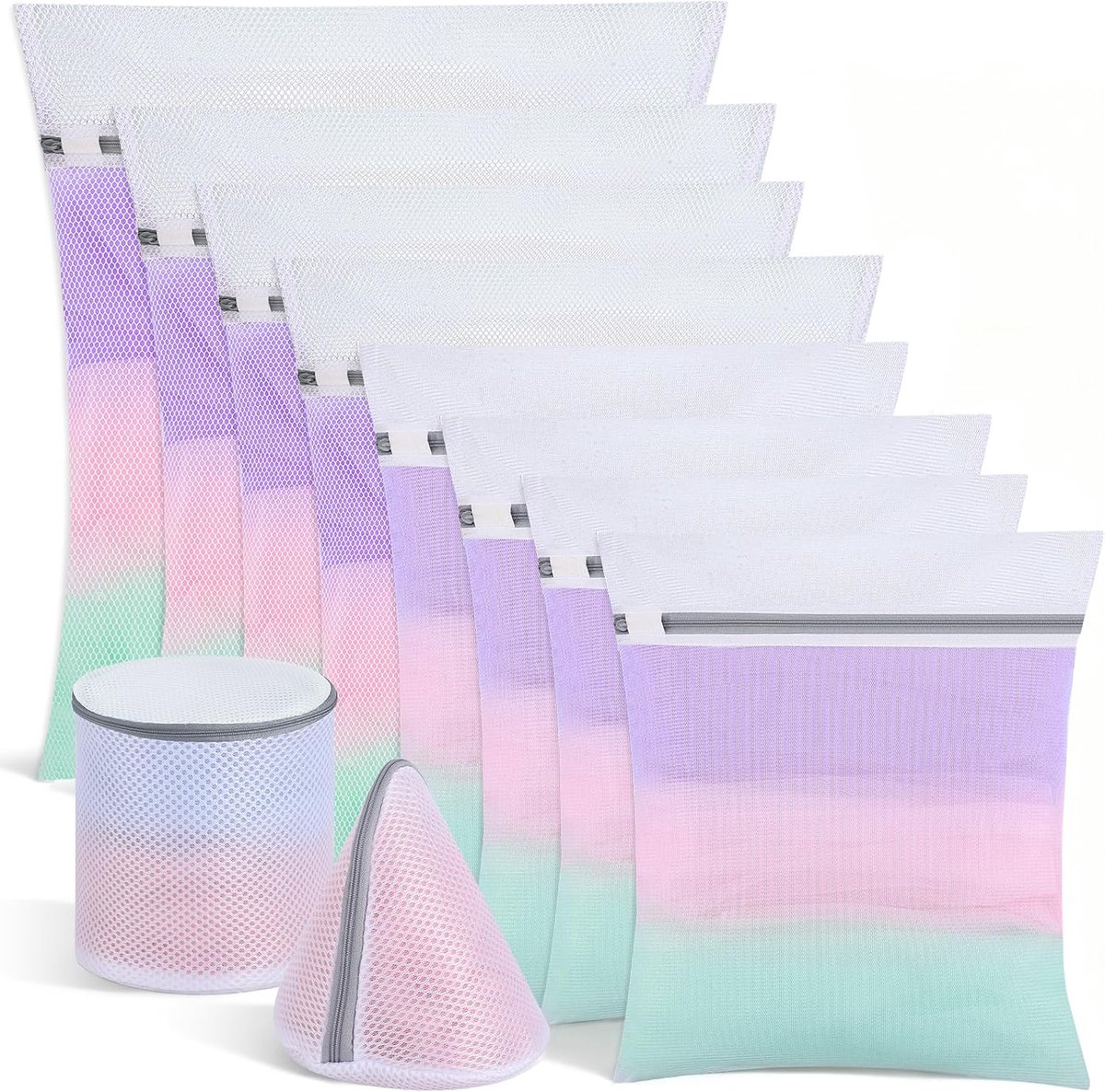 10 stuks wasnet voor wasmachine, herbruikbare waszak, wasmachine en wasnet, beha, waszak met ritssluiting, voor overhemden, truien, mantels, broeken, ondergoed, babykleding