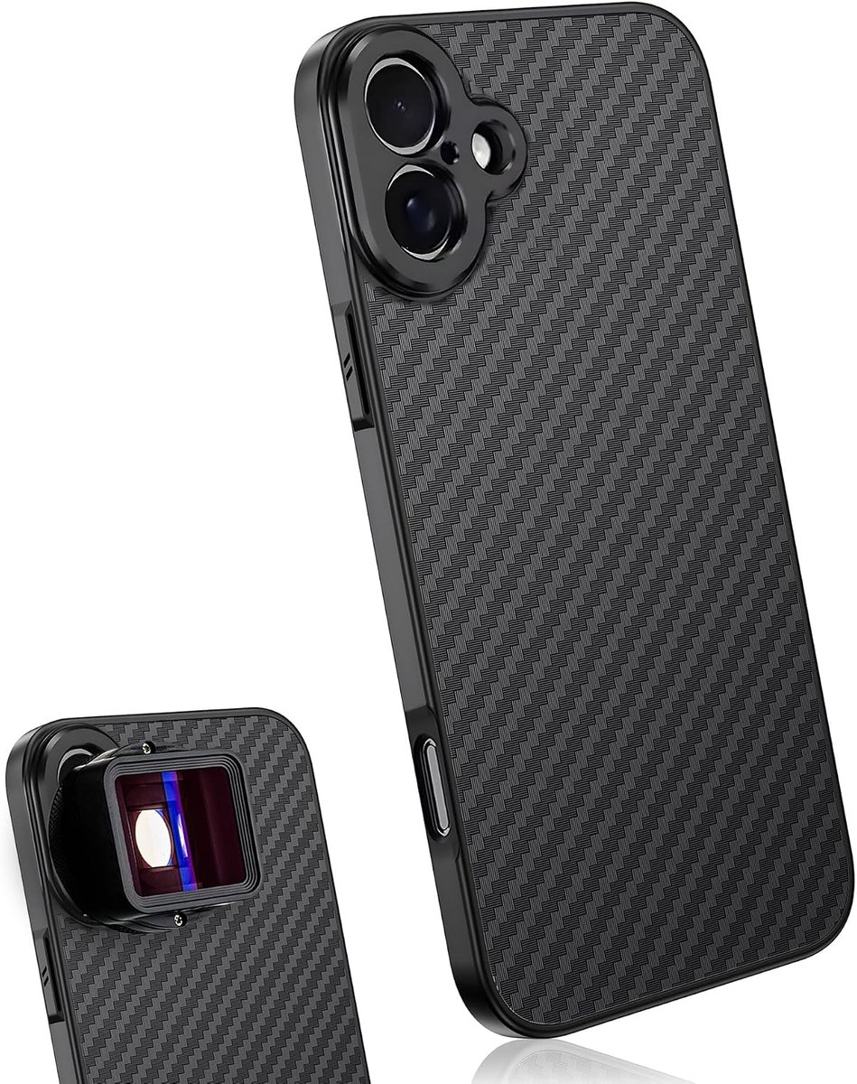 Lenscase 17mm - Carbon lichtgewicht - Bescherming voor iPhone 16 - Geschikt voor smartphone lenzen - SnelShoppen