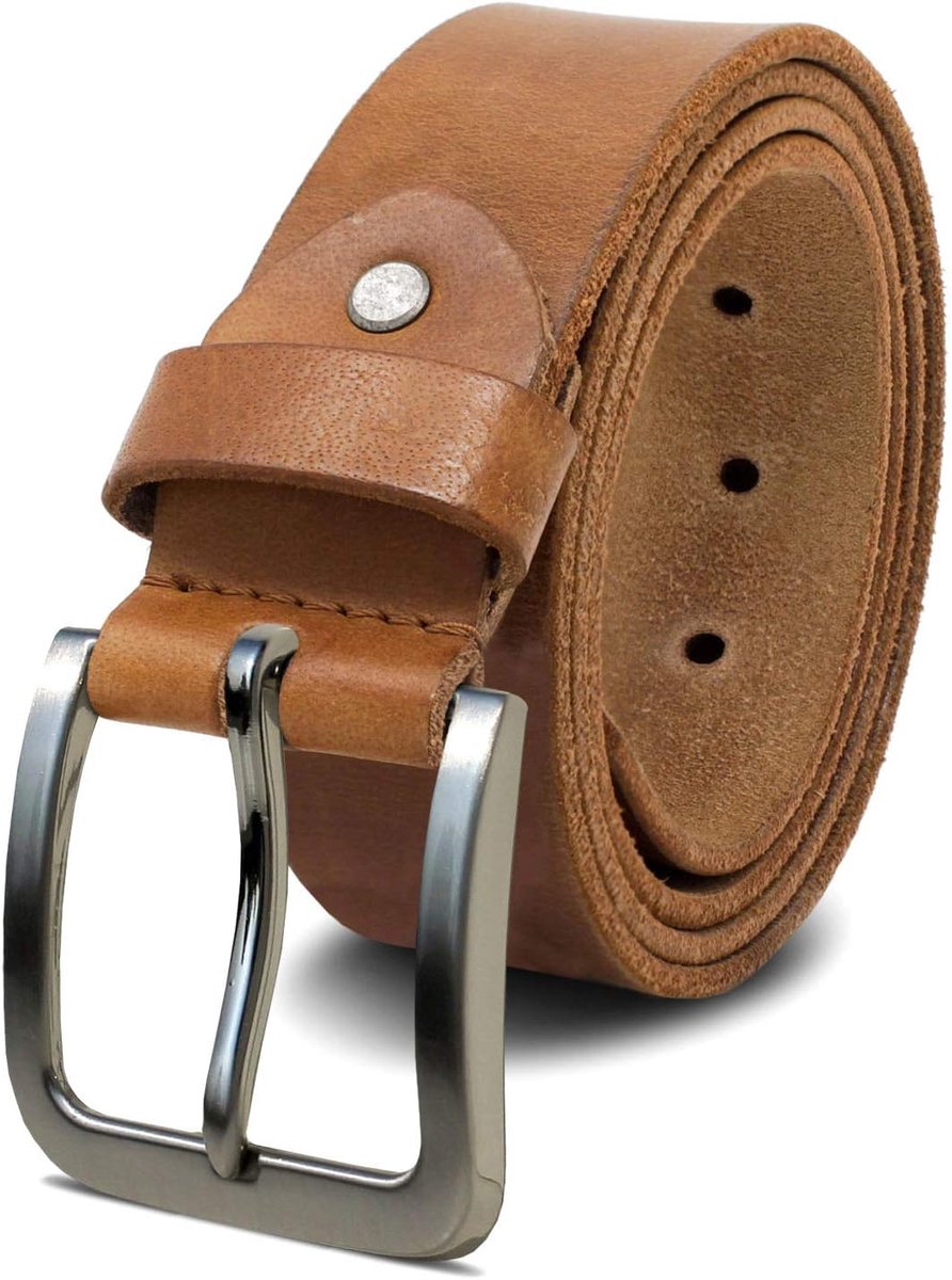 Leren Riem voor mannen gemaakt van stoer 4 mm Buffelleder, Vol Leder herenriem