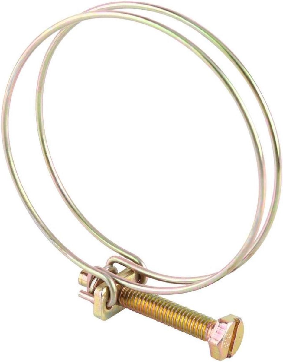10 stuks verstelbare dubbele draad waterslang Barb klem buis clip hoepel sanitaire sluiting (51mm46-51)