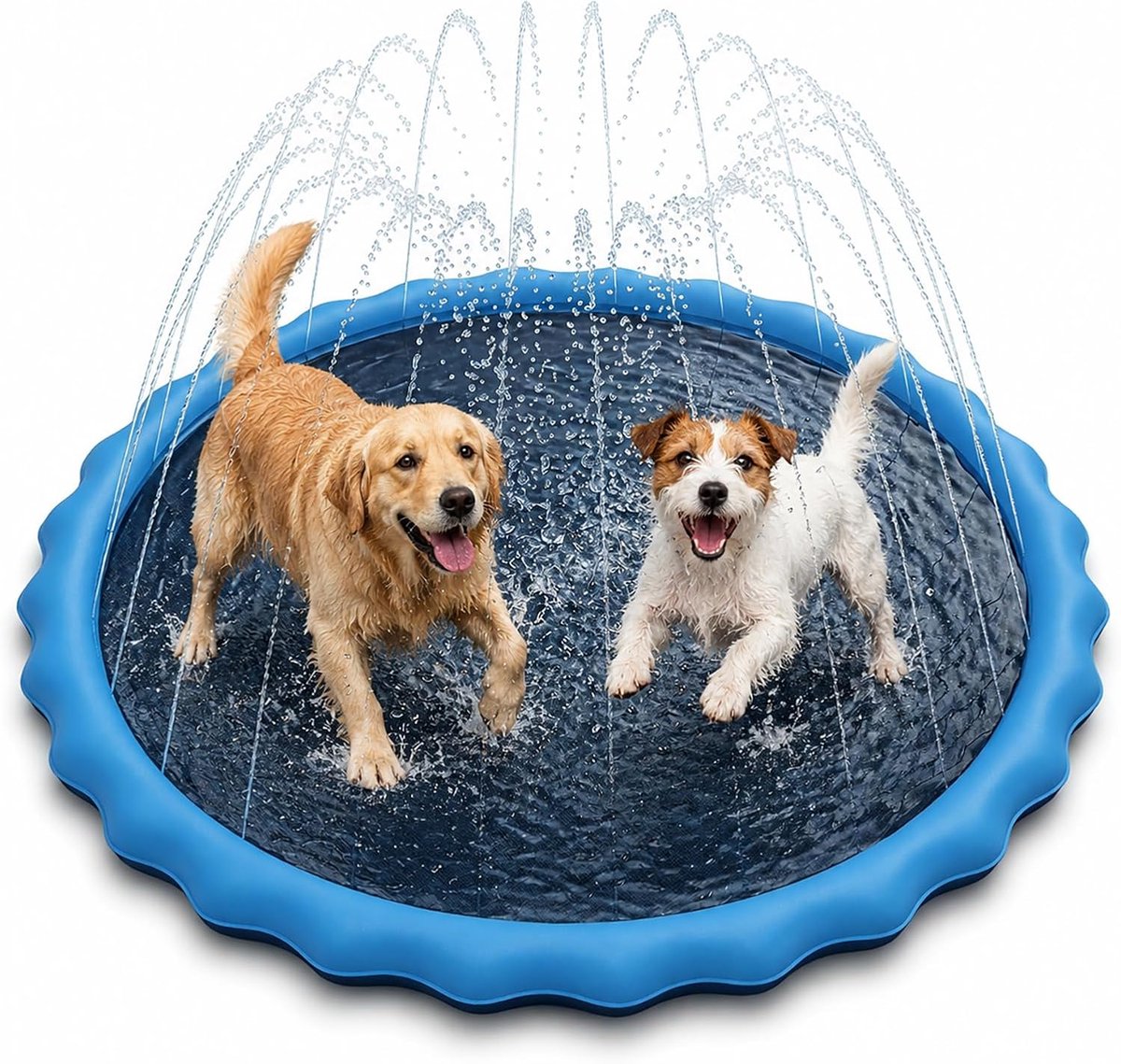 Hondenzwembad, 100 cm, opvouwbaar spatkussen, verdikt kinderbad voor honden, buitenzwembad en hondensproeier, waterspeelgoed voor huisdieren