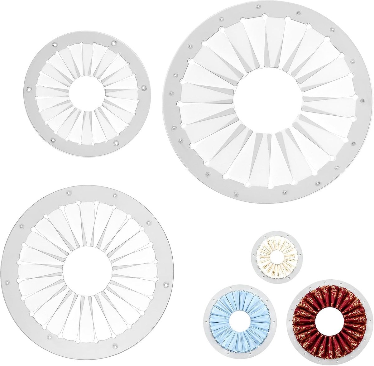 3st Ronde Rozetmakerset Van Lint (3 Maten, Transparant) | Doe-Het-Zelf Gereedschap voor Het Maken Van Lintbloemen Badges/Knopen voor Knutselprojecten Zoals Rozetten Broches Awards