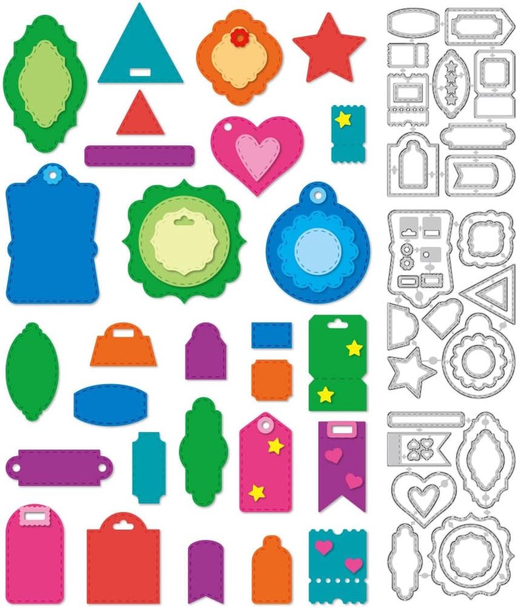 35 stijl labelkaarten metalen stansvormen koolstofstaal sjablonen hangers scrapbooking reliëfsjablonen stansvormen voor het maken van kaarten DIY knutselen wenskaarten