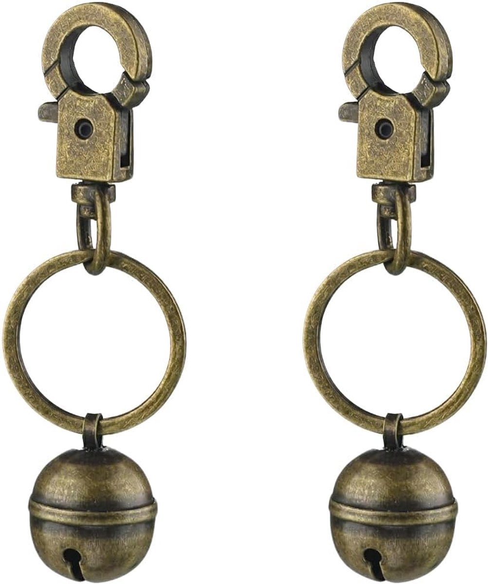 2 stuks retro hondenbel kattenbel met sleutelringen, duurzaam messing retro huisdierklokken, praktische jacht-hondenbelletjes voor dagelijks gebruik buitenshuis en thuis