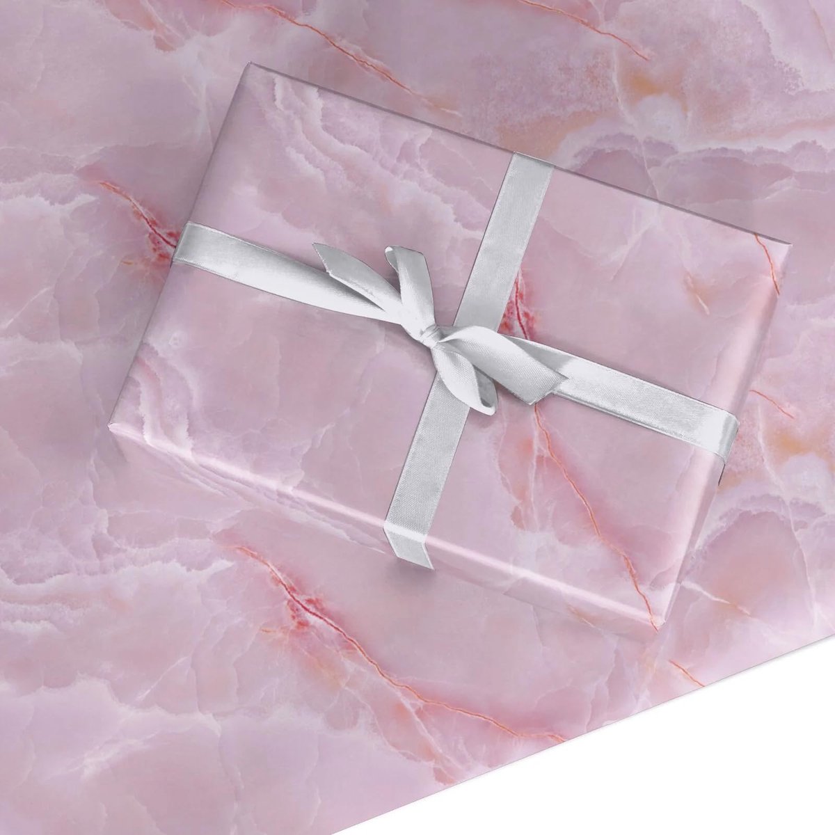 Inpakpapier 50 cm x 65 cm - roze marmer met rozenkwarts effect - ideaal voor cadeaus - SnelShoppen