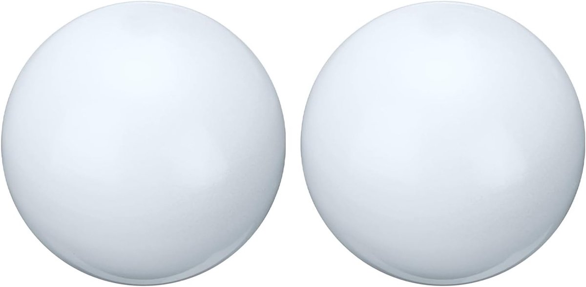 Gazing Globe Decoratiebal, 2 stuks, 38 mm, tuinbal, gepolijste holle bal, naadloze roestvrijstalen gazingbal, gladde spiegelwereldbol voor tuin- en woondecoratie, lichtwit