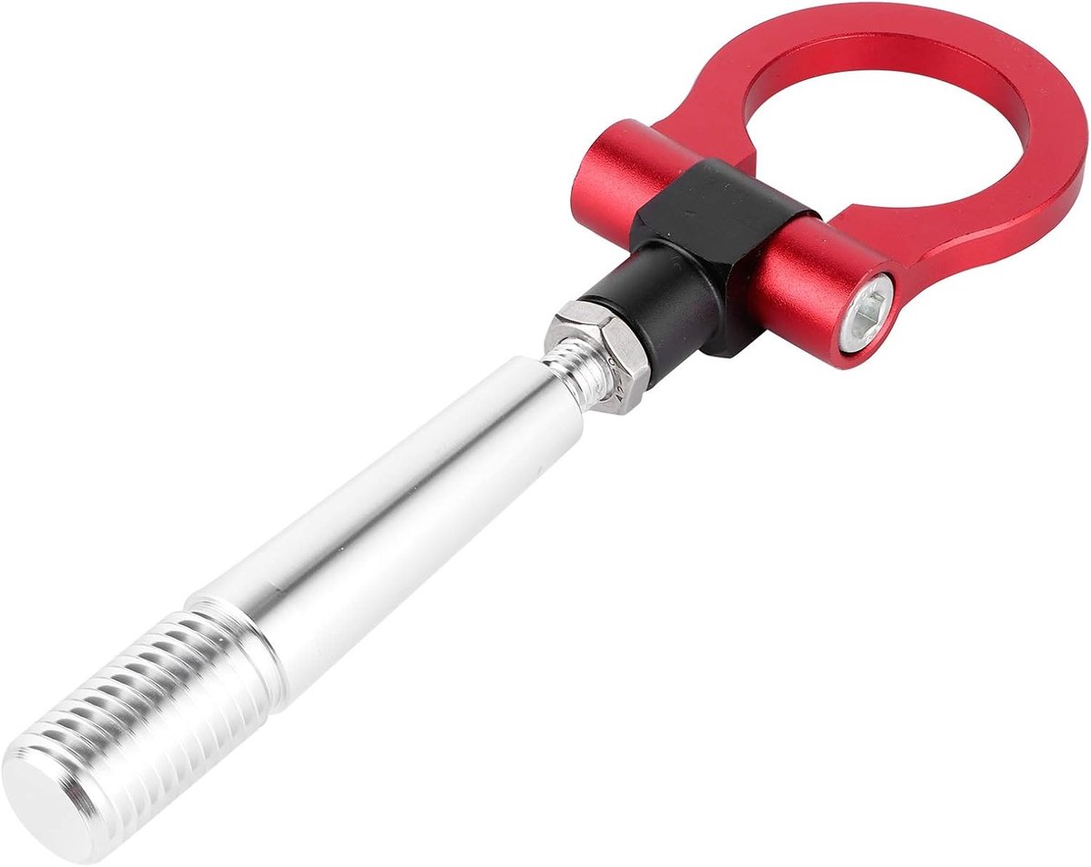 Trekhaak voor auto, Fydun CNC-aluminium trekhaak voor JDM-stijl Schroefspoor Racing-sleepring Aanhangwagenring Geschikt voor FX35 / FX45 / FX50 QX70 (rood)
