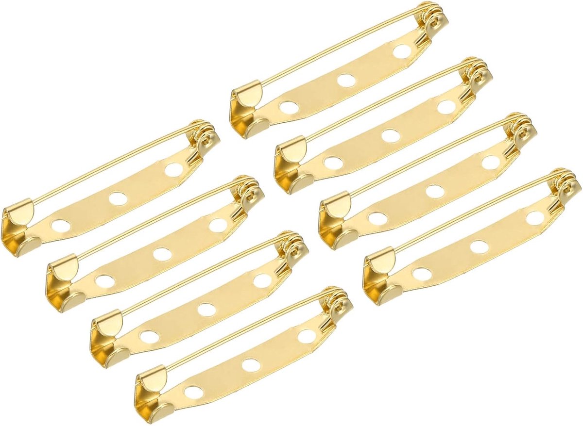 Sourcing map 50 stuks veiligheidsstangen pennen 35 mm broches sluiting achterkant voor ID-kaarten naamkaarten tags DIY handwerk rose goud tint
