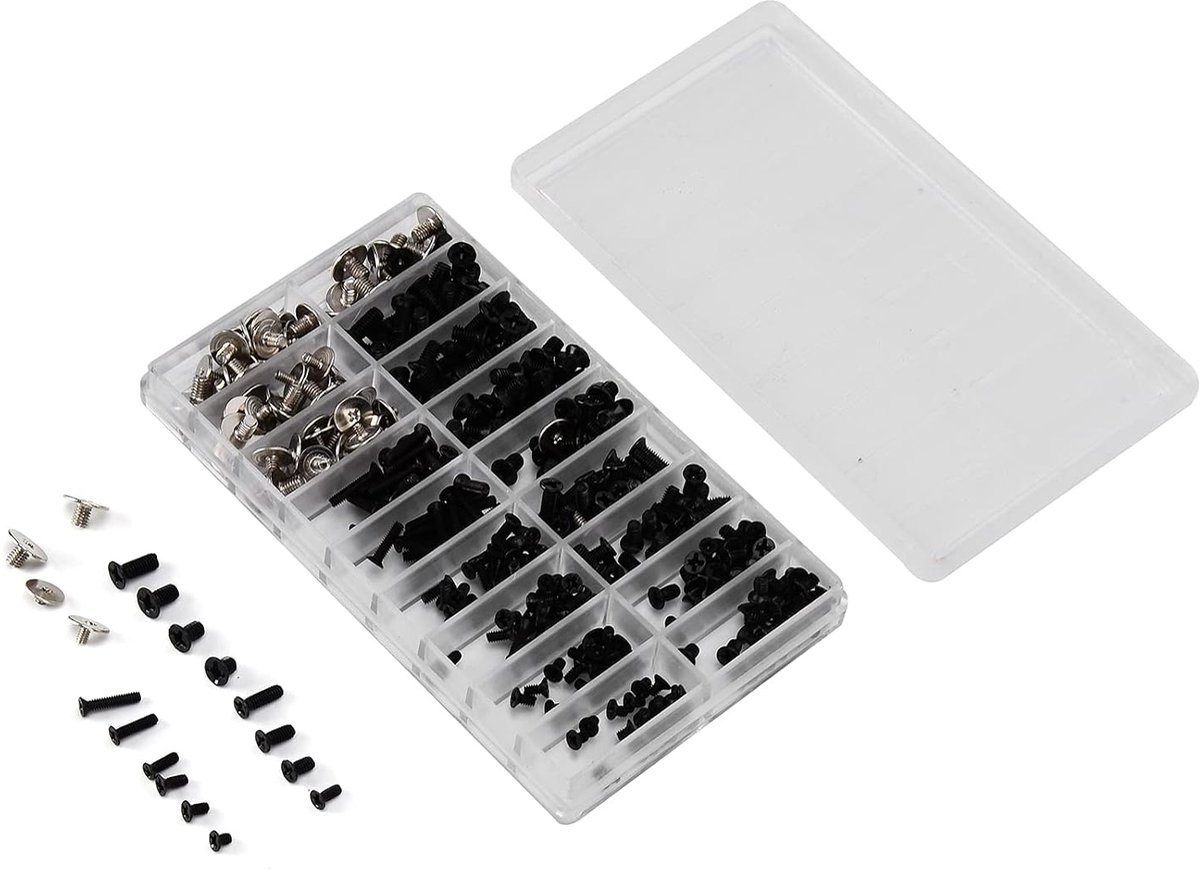 360-delige Gelegeerd Staal C Uter Reparatieschroevenset, Micro-kruisschroefassortimentset M2 M2.5 M3 Bevestigingsmiddelen voor Chassis, Moederborden en Harde Schijven Montage