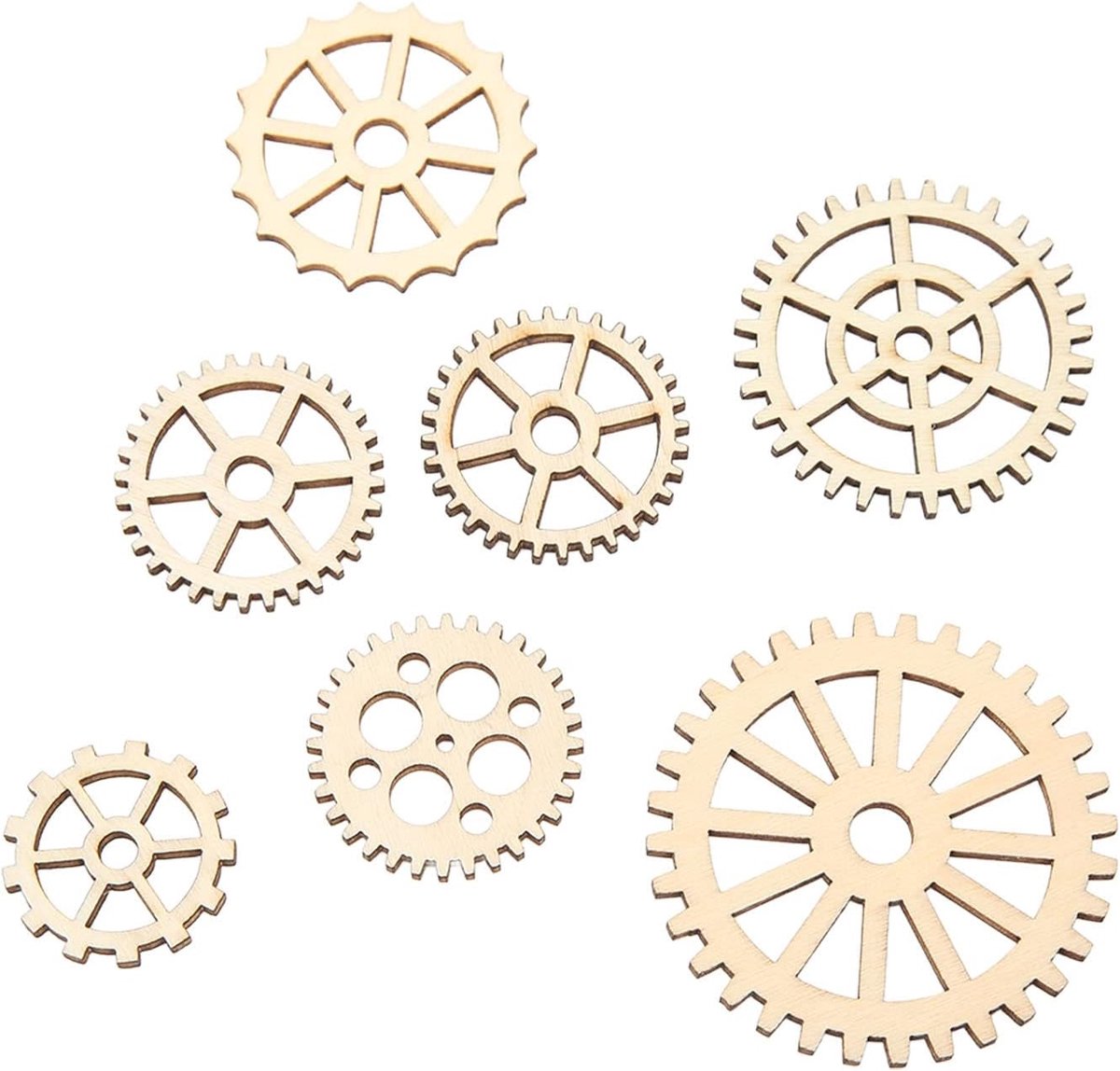 120 Stuks Tandwielen, Delicate Lichtgewicht Tandwieldecoratie Houten Plak Ornament Ambachten Doe-het-schilderen Decoraties