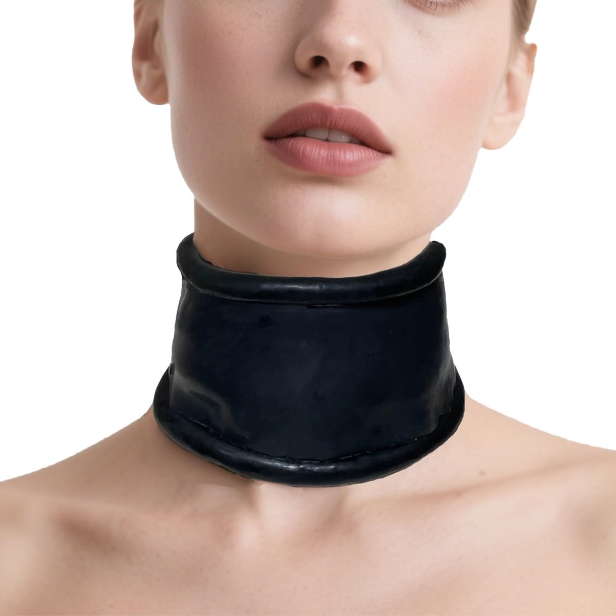 Latex Kraag met Verstelbare Elastische Band,Handgemaakte Latex Halsbanden voor Unisex