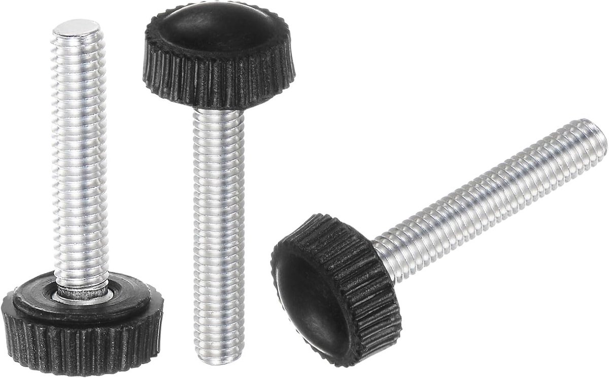 20 stuks M5 x 34 mm buitendraad kartelknoppen duim schroef klemknoppen handvat plastic handgreep handknoppen met schroefdraadbout zwart