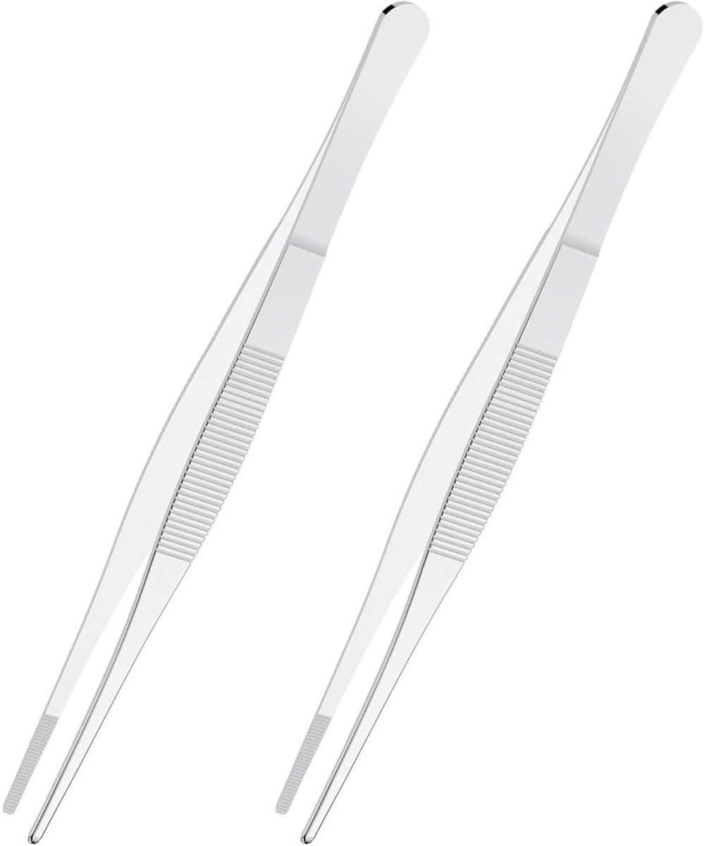 2 sets roestvrij staal pincet 14 cm pincet antislip chirurgische pincet met rechte en getande punt van roestvrij staal