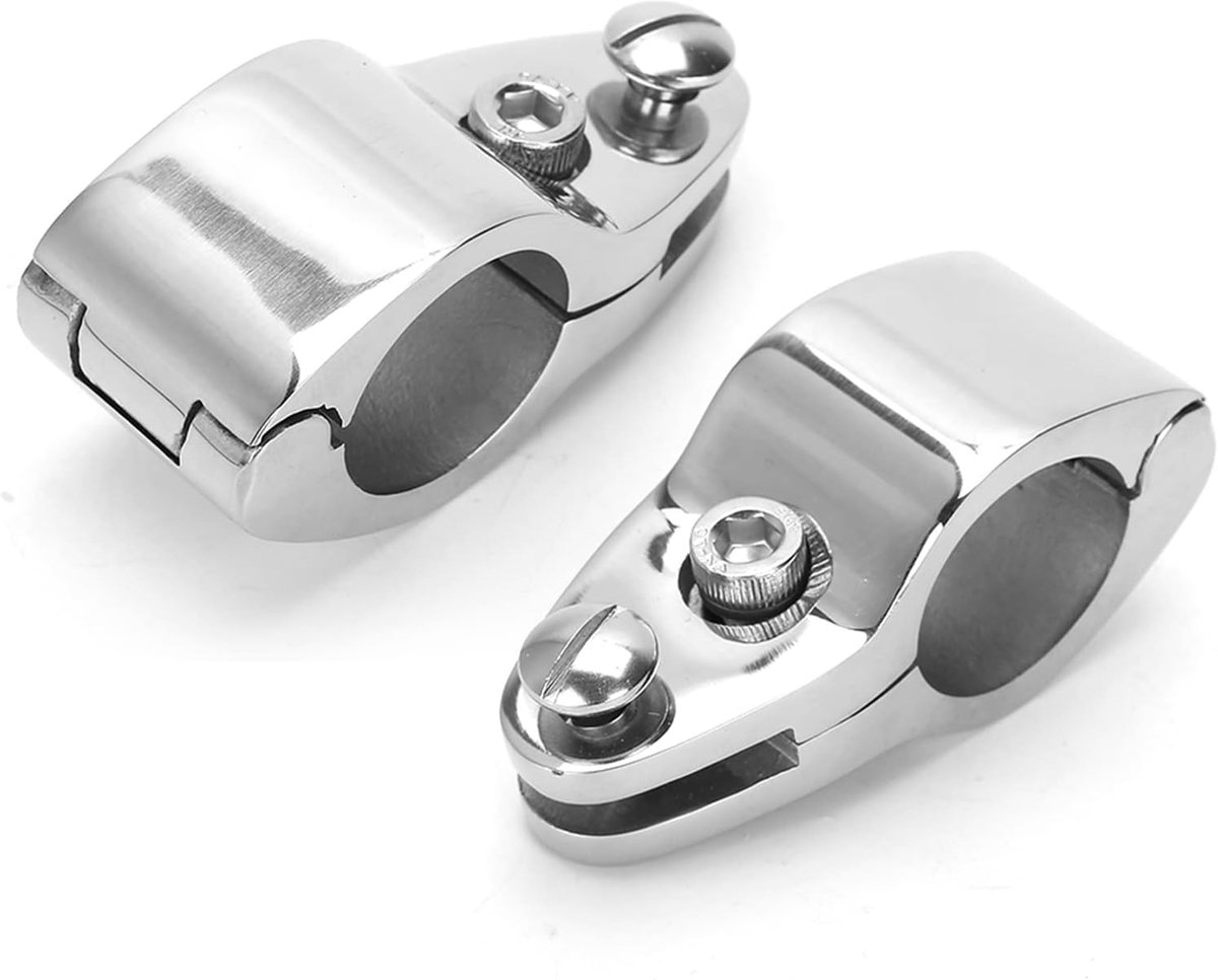 2Pack Boot Bimini Top 1inch Scharnierende Jaw Slide Rail Mount, Boot Top Jaw Slide/Top Cap Yacht Fittings Externe Eye End Heavy Duty Boot Hardware(20mm)