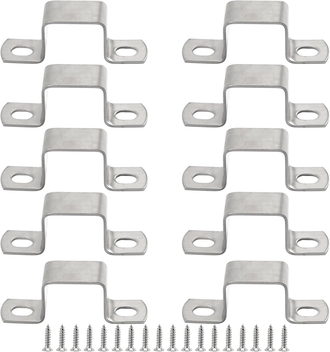 Pijpklemmen met Schroeven, 10 Pack 30x40mm U-vormige Strut Connector Beugel Buis Gesp