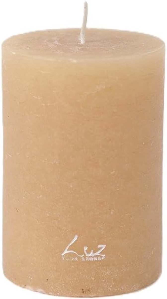 Stump kaars crème-latte D 7 cm H 15 cm - 2 stuks - sfeervol - duurzaam - SnelShoppen