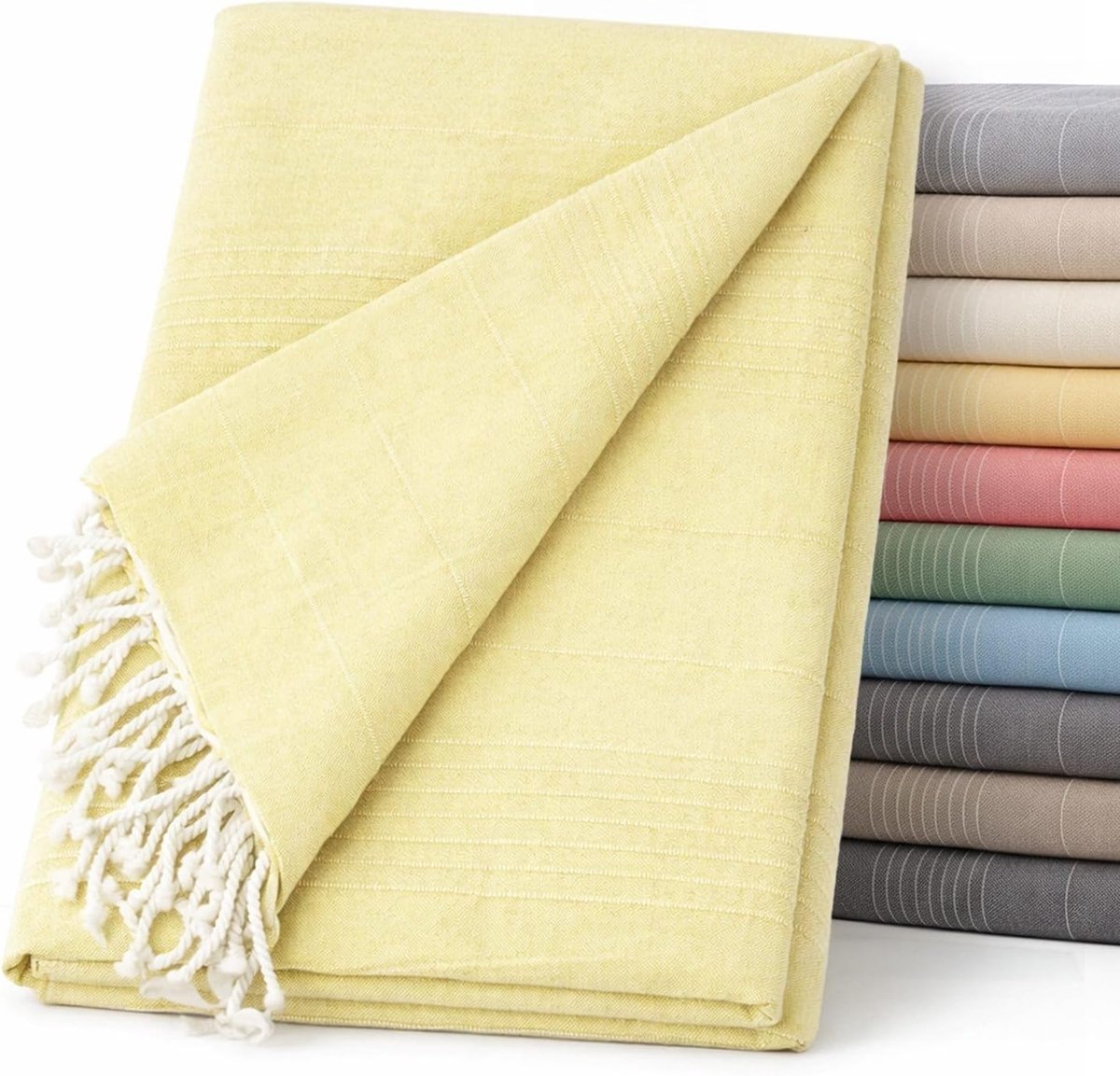 Multifunctionele sprei, 300 x 260 cm, voor bank of bed, veelzijdig bruikbaar, vanille, decoratief, voor bank, bed, bankovertrek, licht en elegant