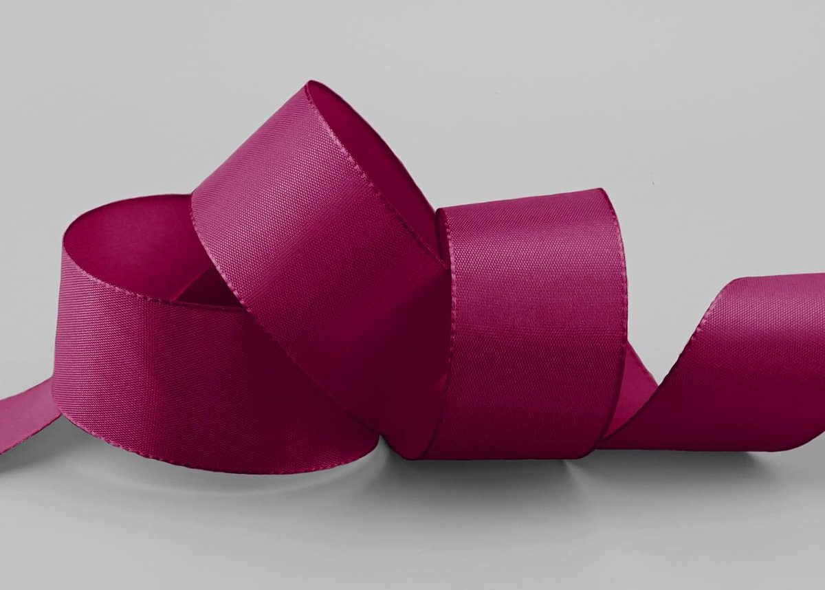 50 m x 40 mm TAFTBAND fuchsia pruim decoratielint cadeaulint stoffen lint tafeldecoratie bruiloft Pasen lint Visco TAFT kaarten maken knutselen