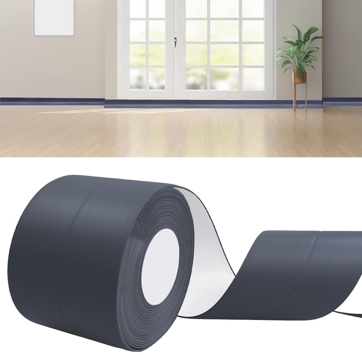 Plinten Zelfklevend Plakplinten PVC Plint Zelfklevende Zachte, Zelfklevende Plinten Op Rol, Flexibele Plint Afwerking voor Keuken en Badkamer