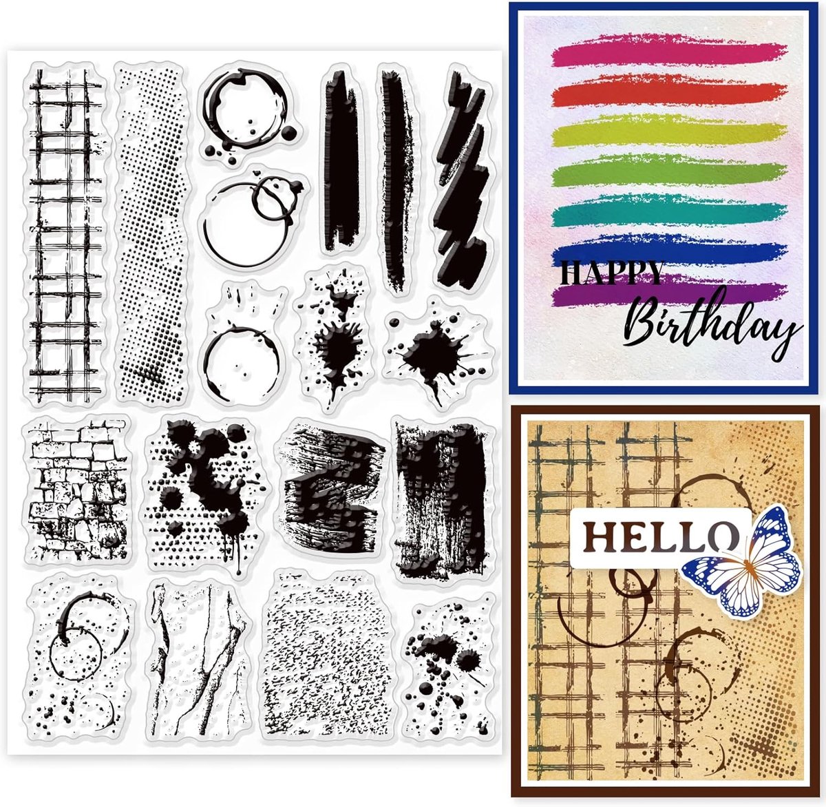 Vlekken achtergrond duidelijke stempel voor doe-het-zelf scrapbooking schilderkwast siliconen stempel zegel 21 x 14,8 cm transparante stempel voor het maken van kaarten maken fotoalbum