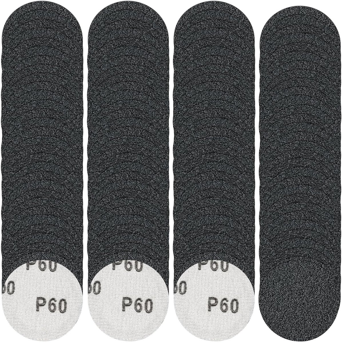 Klittenbandschijven 50 mm, 2 Inch 50 mm 60 korrel, voor de meeste soorten gereedschap, pneumatische slijpmachines, elektrische boormachines.