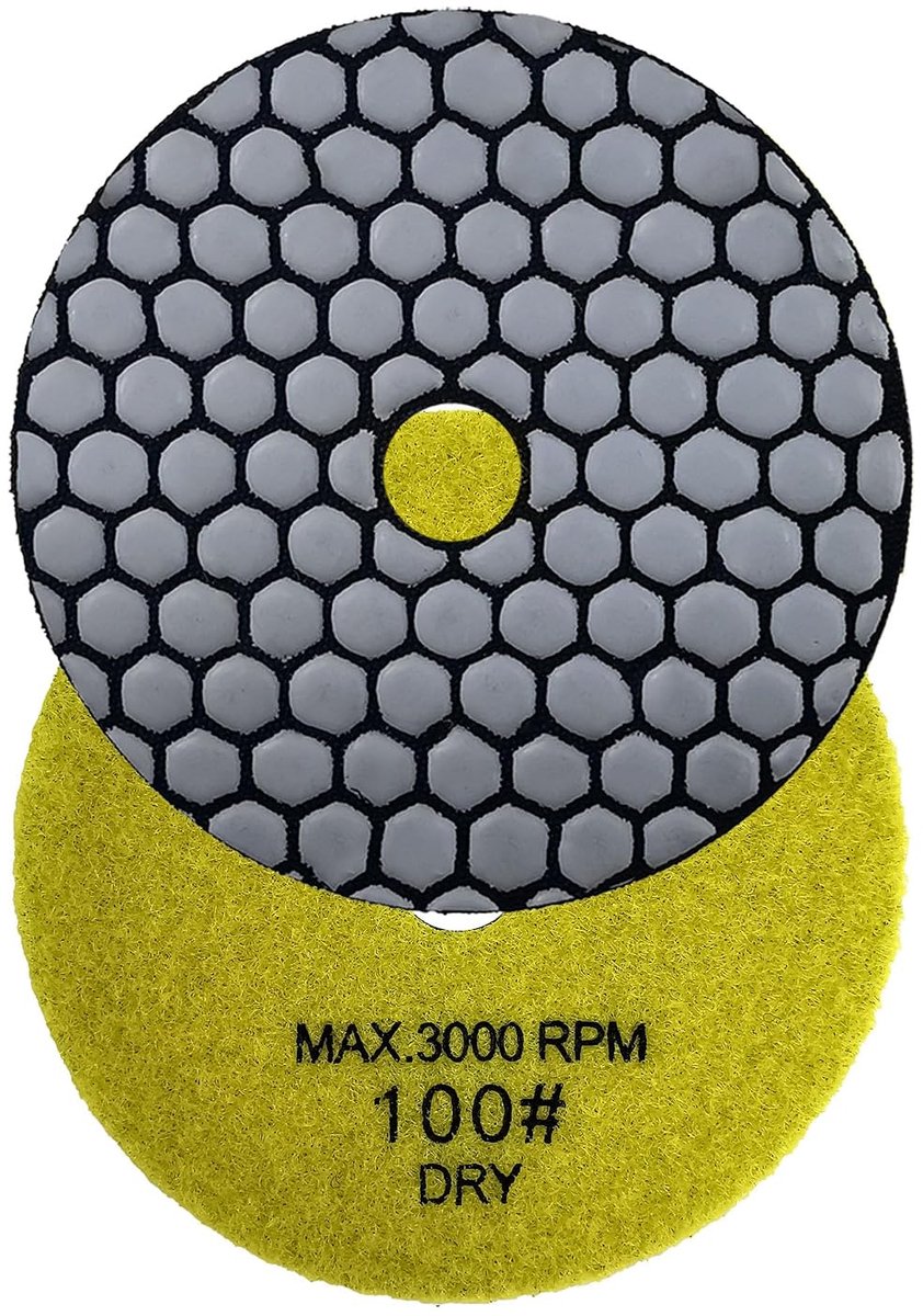 Diamant polijstpads 4" 100mm diamant schuur renovatie schijf schuren voor droog polijsten van graniet marmer steen keramiek met nylon achterkant voor een goede afwerking (1, 100# droog)