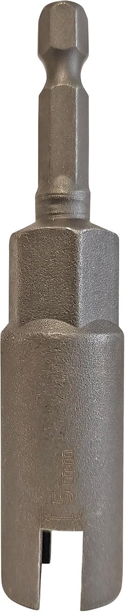 1/4 inch zeskantaandrijving moer 5 mm sleuf Cr-V slagmoer 80 mm lange inbussleutel voor elektrisch gereedschap voor bevestiging schroefhaken, bekerhanger M5 M4 M3 en vleugelmoeren