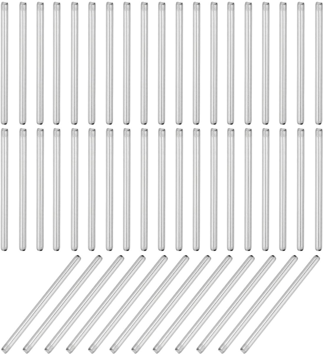 55 stuks bouten, moeren, 4 mm x 70 mm, plankhouder, 304 roestvrij staal, voor planken, kasten, meubels, vernikkeld, rond verzilverd, rond zilver