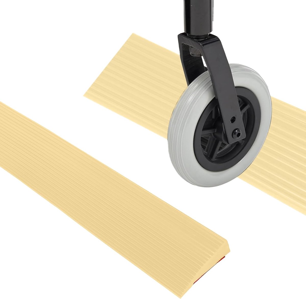 6,5 cm x 2,5 cm x 100 cm, oprijhelling, rubberen oprijplaat, deurdrempel, rolstoelhelling, tot 800 kg belastbaar voor zuigrobot, rolstoel, kinderwagen, rollator, e-scooter